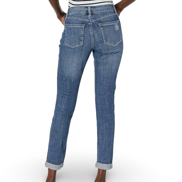 Laurie Felt Jeans Womens 6P Classic Boyfriend Stretch Blue Dark Wash Denim 29x27 - Picture 3 of 13